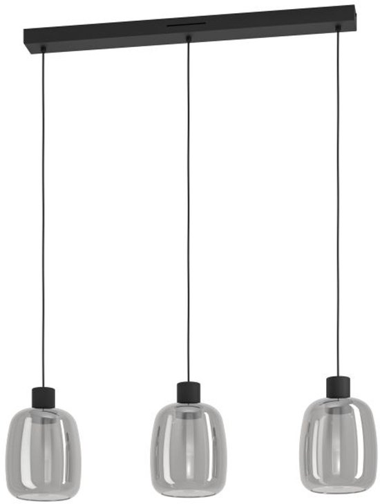 Led Rookglas Bol EGLO connect.z Molochio-Z Smart Hanglamp - LED - 88 cm - Zwart/Smoke ...