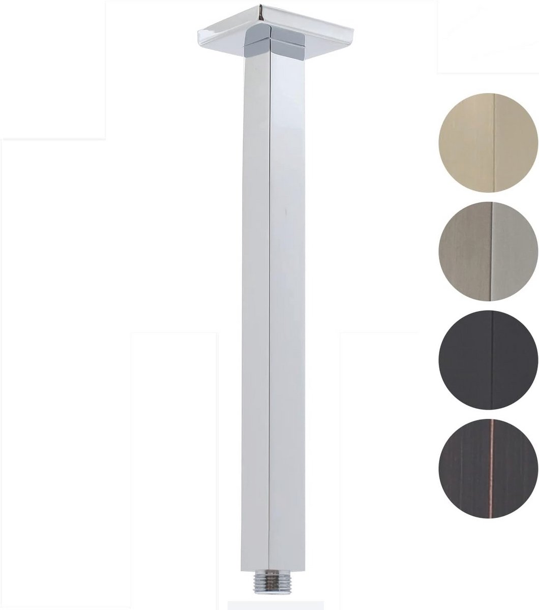 Plafondmontage douchearm 60 cm met flens voor regendouche en hoog plafond, chroom