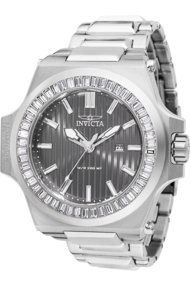 Invicta Akula 49132 Heren Horloge - Waterdicht - Analoog - Quartz Uurwerk - Roestvrij Staal met grijze Wijzerplaat - 58mm