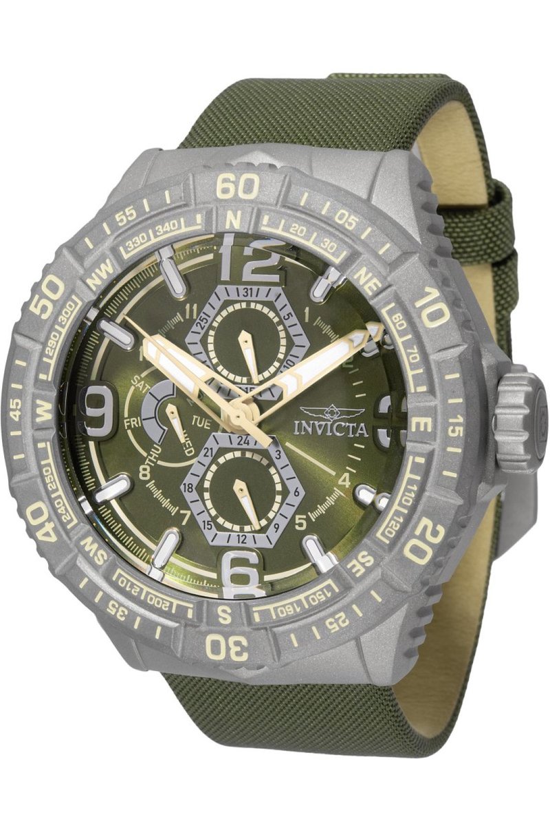 Invicta Coalition Forces 49633 Heren Horloge - Waterdicht - Analoog - Quartz Uurwerk - Roestvrij Staal met groene Wijzerplaat - 49mm