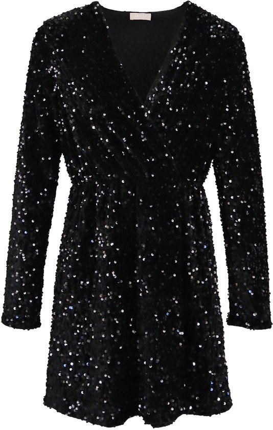 Liu Jo Abito Velluto + Paillettes Robes Femme - Rok - Robe - Zwart - Taille 38