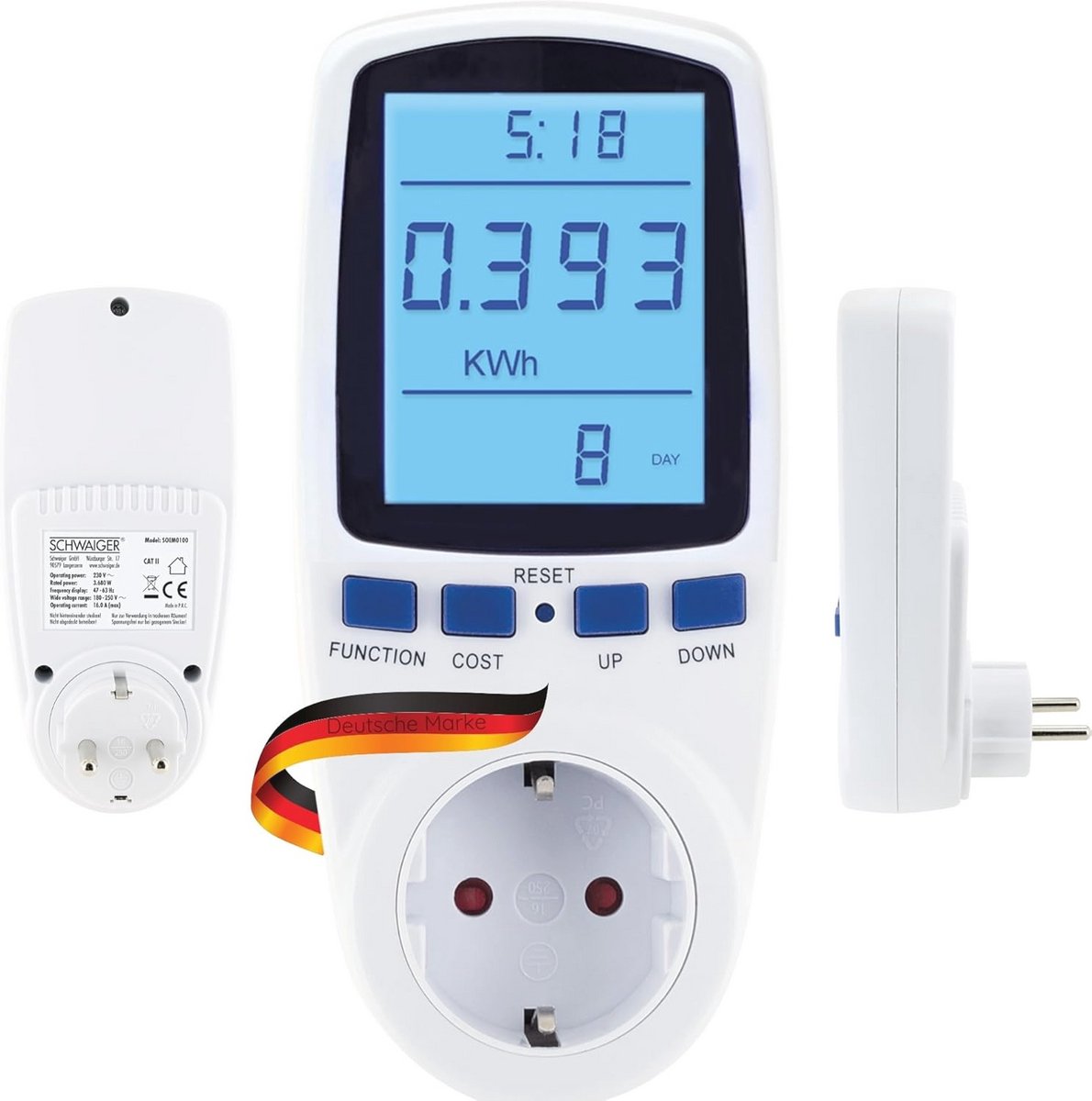 Energiekostenmeter met Groot Display en Gegevensopslag