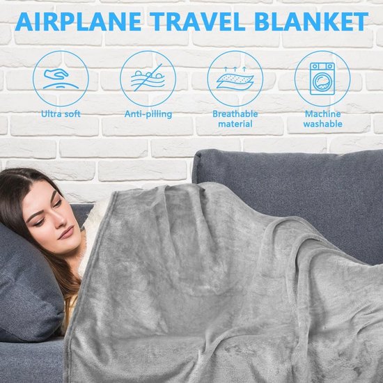 EverSnug Reisdeken en kussen - Premium zachte 2-in-1 vliegtuigdeken met zachte tas kussensloop, handbagage riem en rugzakclip, Grijs, King, Modern - Spanje Reizen EverSnug Reisdeken en kussen - Premium zachte 2-in-1 vliegtuigdeken met zachte tas kussensloop, handbagage riem en rugzakclip, Grijs, King, Modern - Spanje Reizen