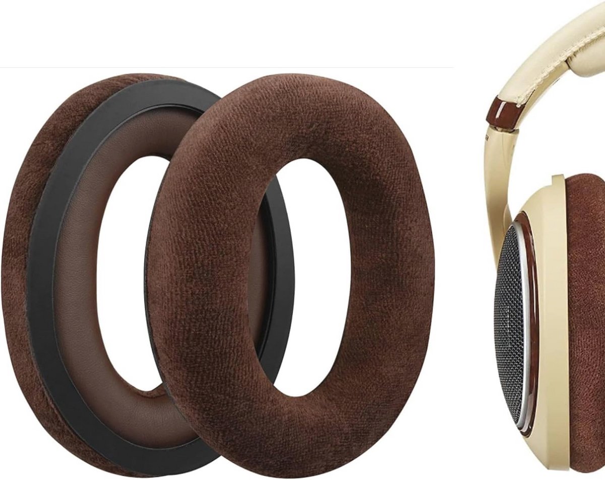 Vervangende Oorkussens voor Headsets - Zachte Velours Oorkussens, Compatibel met HD598, HD599, 569, 559 - Bruin