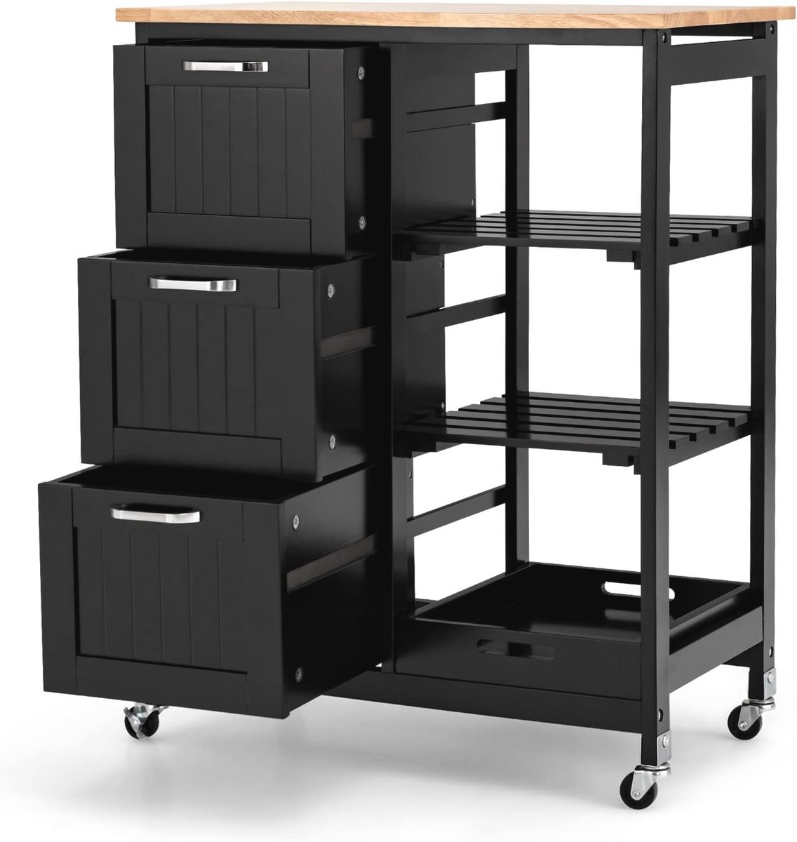 Keukenwagen met opbergruimte en wielen - Ideaal voor Keuken en Eetkamer