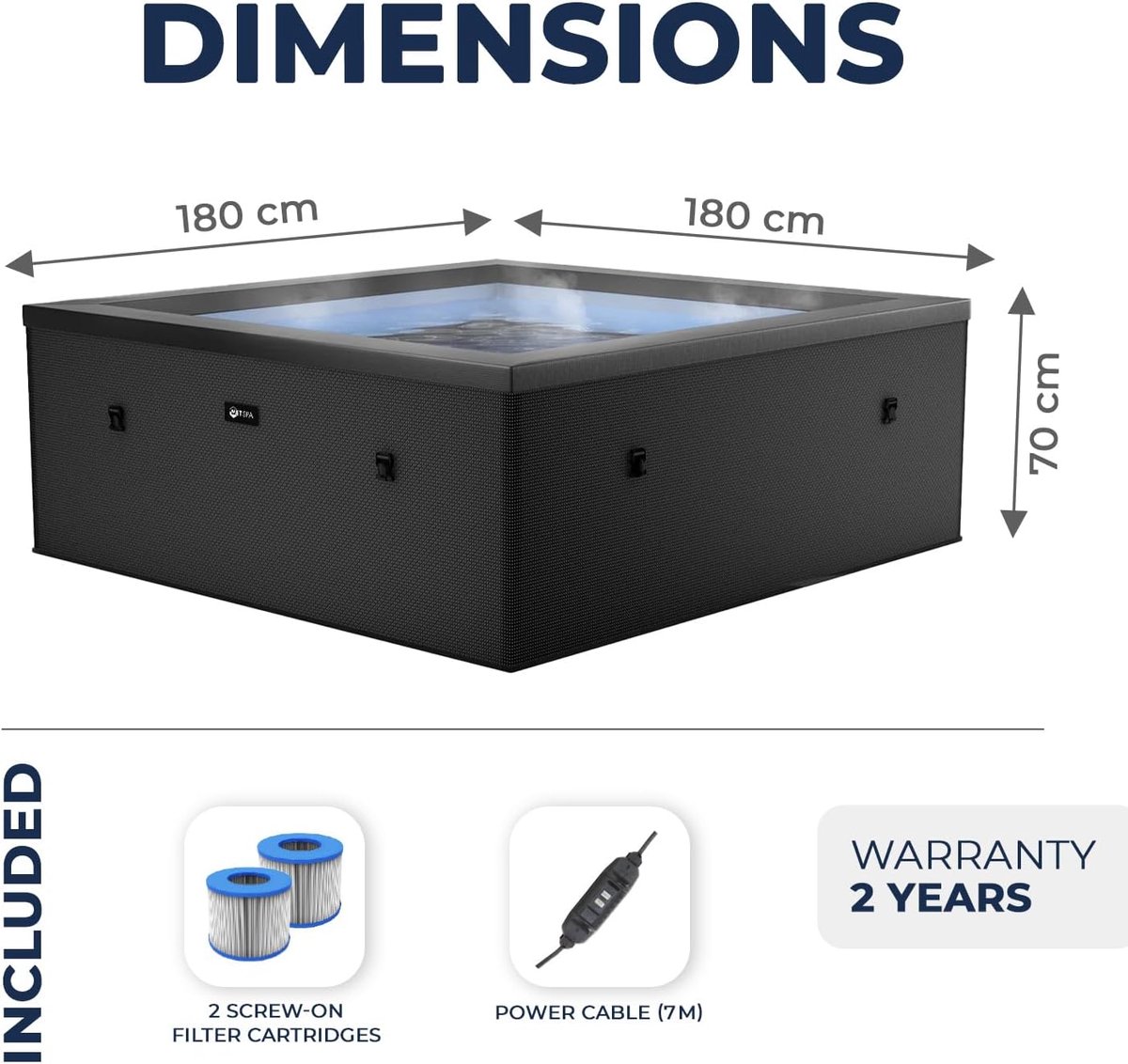 Opblaasbaar Bubbelbad 6 Personen - Industrial Home Celestia - afbeelding 2