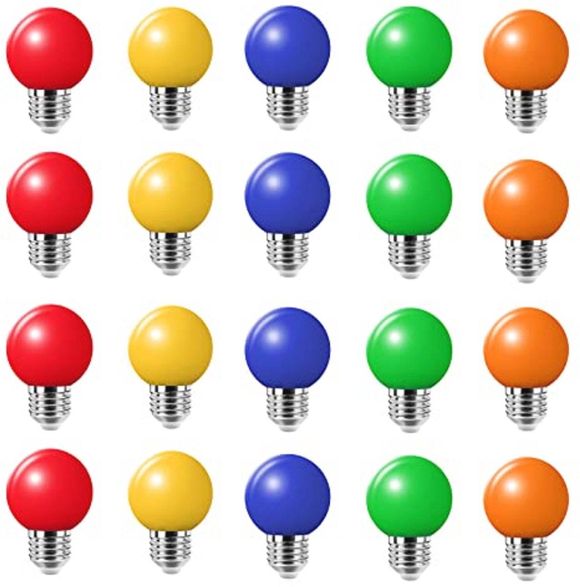 Set van 20 gekleurde E27 gloeilampen voor sfeervolle verlichting