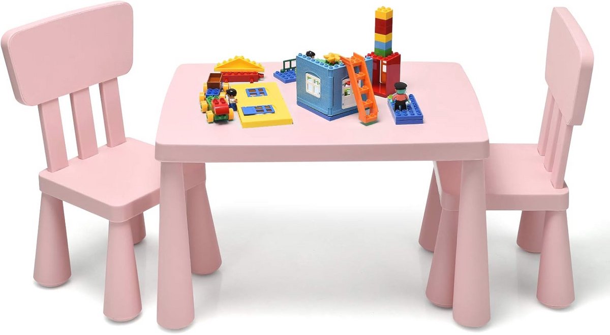 Kindertafel en Stoelen Set voor Kinderen - Multifunctioneel Meubel voor Eten, Leren en Spelen
