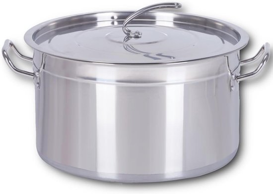 Krüger roestvrijstalen Jumbotopf - kookpot met deksel voor zichtbaar