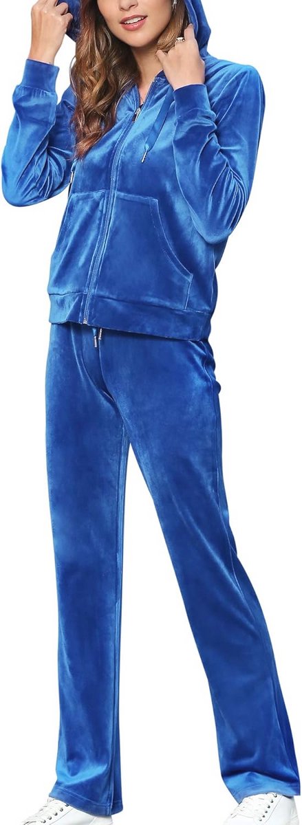 Dames Tracksuit Velours Loungewear, Sportoutfits voor Vrouwen, 2-delig Hoodie Casual Workout Sweatsuits