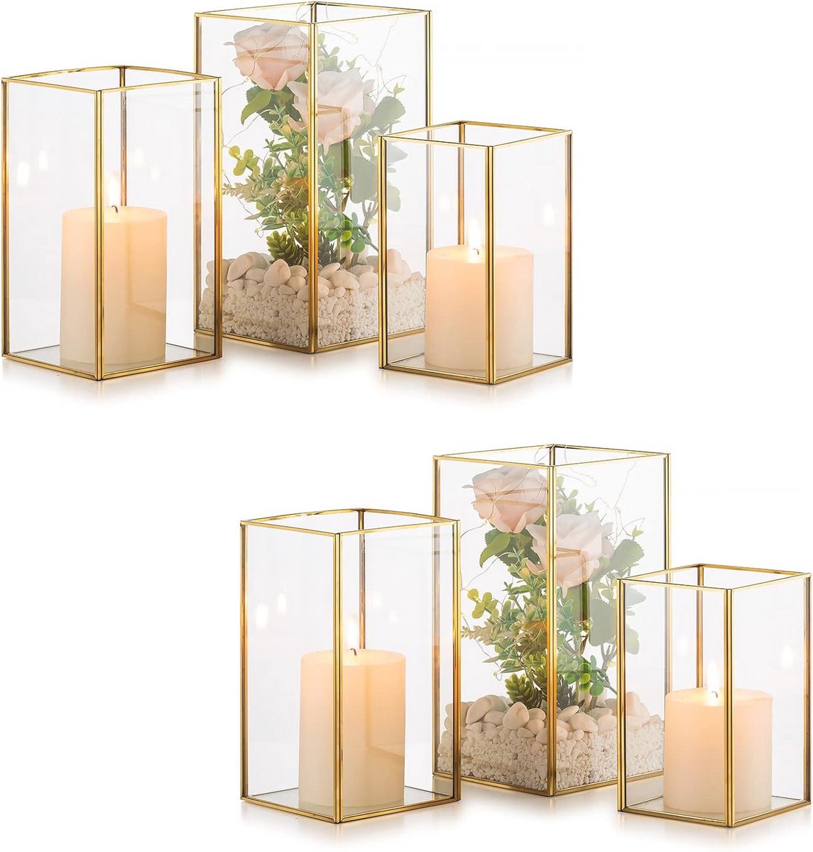 Decoratieve Kaarsenhouders voor Pillar Kaarsen - Set van 6