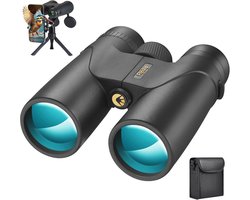 Verrekijker 12x42 met universele telefoonadapter en statief - Lichtgewicht waterdichte verrekijker met hoge prestaties voor vogelspotting en reizen