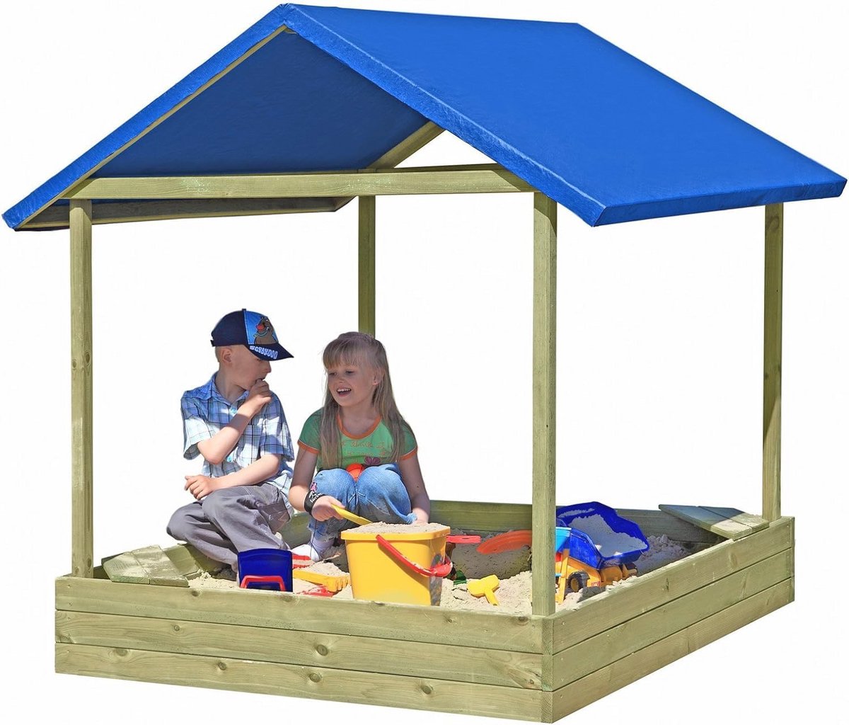 Zandbak met Dak 153x153 cm - Weerbestendig Houten Speelgoed voor Kinderen