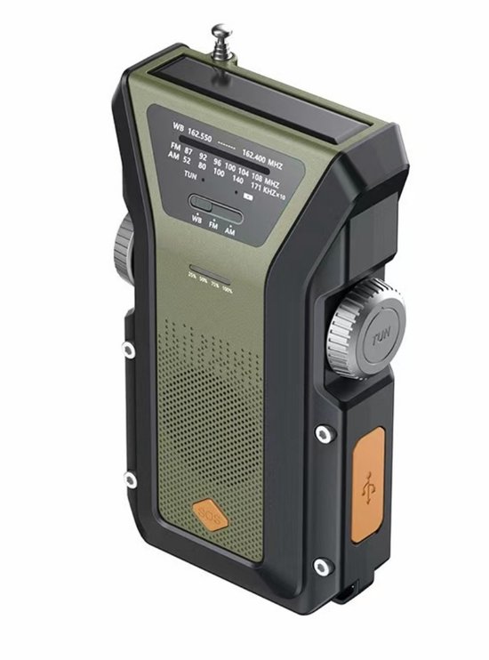 Opwindbare Radio - Noodradio Dynamo Solar
