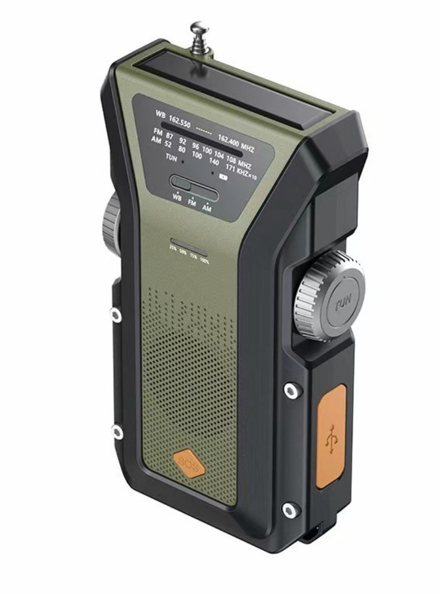 Denk Vooruit - Camp & Survive NoodRadio, Outdoor Radio – Solar & Hand-Crank | 4000mAh Powerbank, AM/FM/NOAA & LED Zaklamp