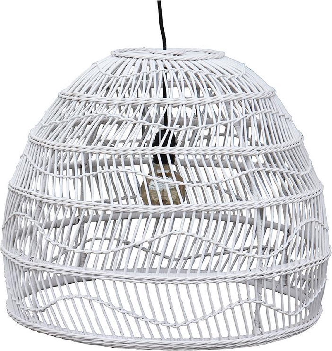 Witte Rotan Hanglamp Liv - 59 cm - E27 - lamp rotan - Bol lamp