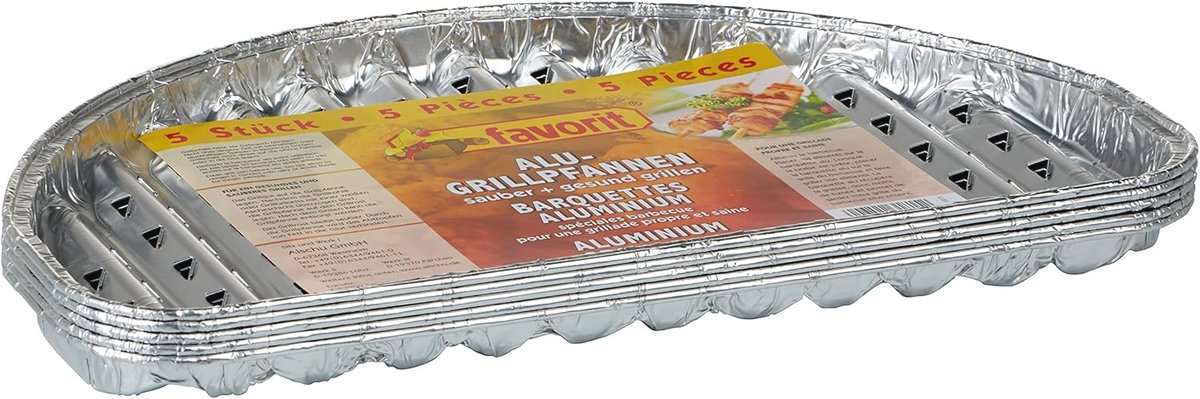Halfronde Grillplaat voor BBQ of Grill - Set van 5 - 30 cm Aluminium