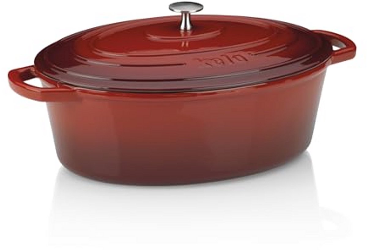 Gietijzeren Braadpan met Deksel - Ovaal, 6L, Geschikt voor Inductie