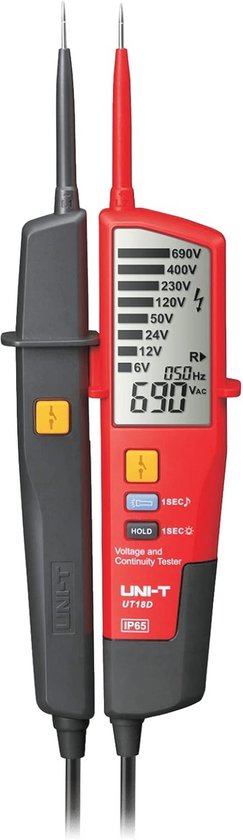 UNI-T UT18D Duspol spanningsmeter 6 tot 690V AC & DC