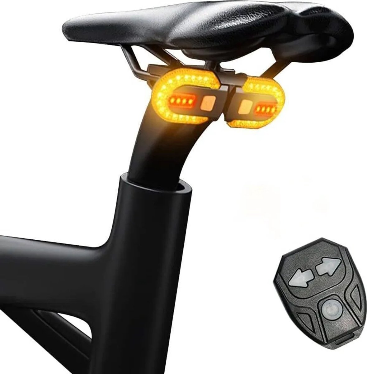 Fietsrichtingaanwijzers, heldere fietsrichtingaanwijzers Geschikt voor en achterIPX5Waterdichte draadloze afstandsbediening achterlicht Geschikt voor de fietsUSBOplaadbaargeleidfiets zaklamp