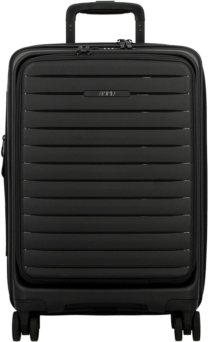 Jump Striper 4 wielen Cabinewagen 55 cm met uitbreidingsplooi - Harde bagage - TSA slot - dark grey
