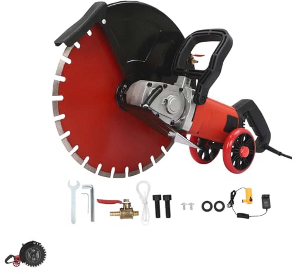 Elektrische Betonzaag 4100 W - Scheidingssnijder met 40,6 cm Schijfdiameter - Nat en Droog Steensnijmachine