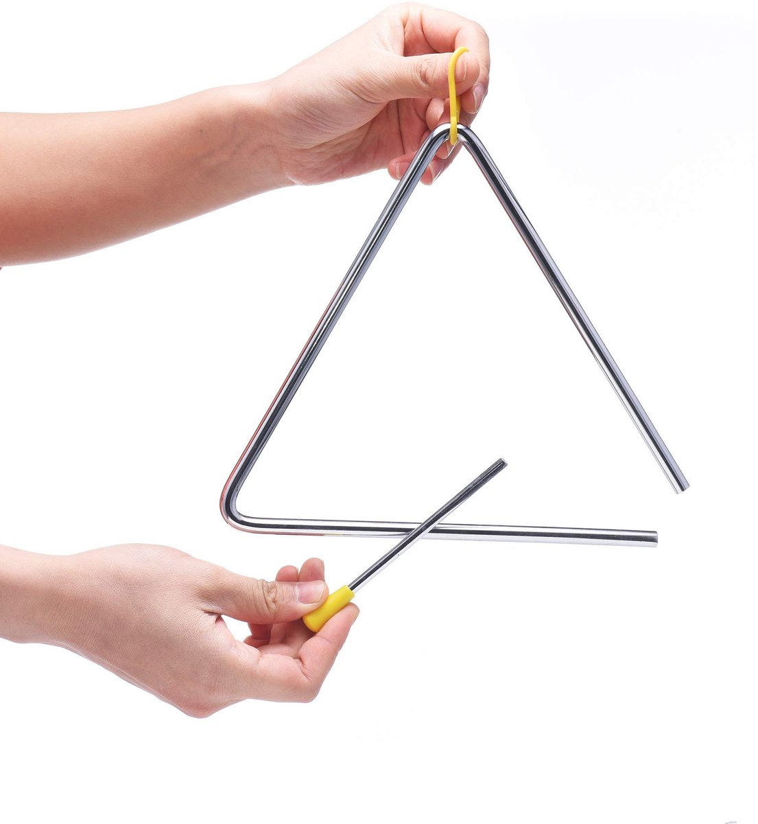 8-inch muzikaal stalen driehoek percussie-instrument met percussiestok