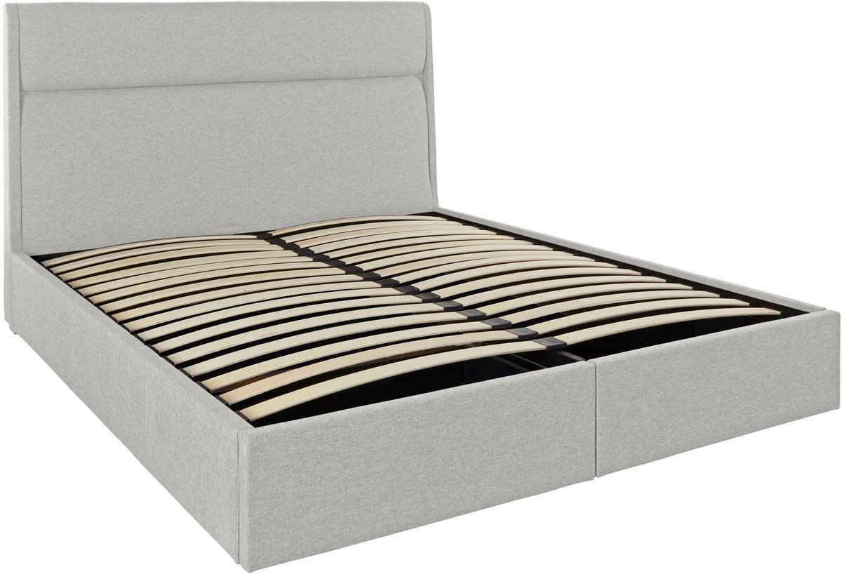 Aztec| Bed 140x200 cm in stof lichtgrijs