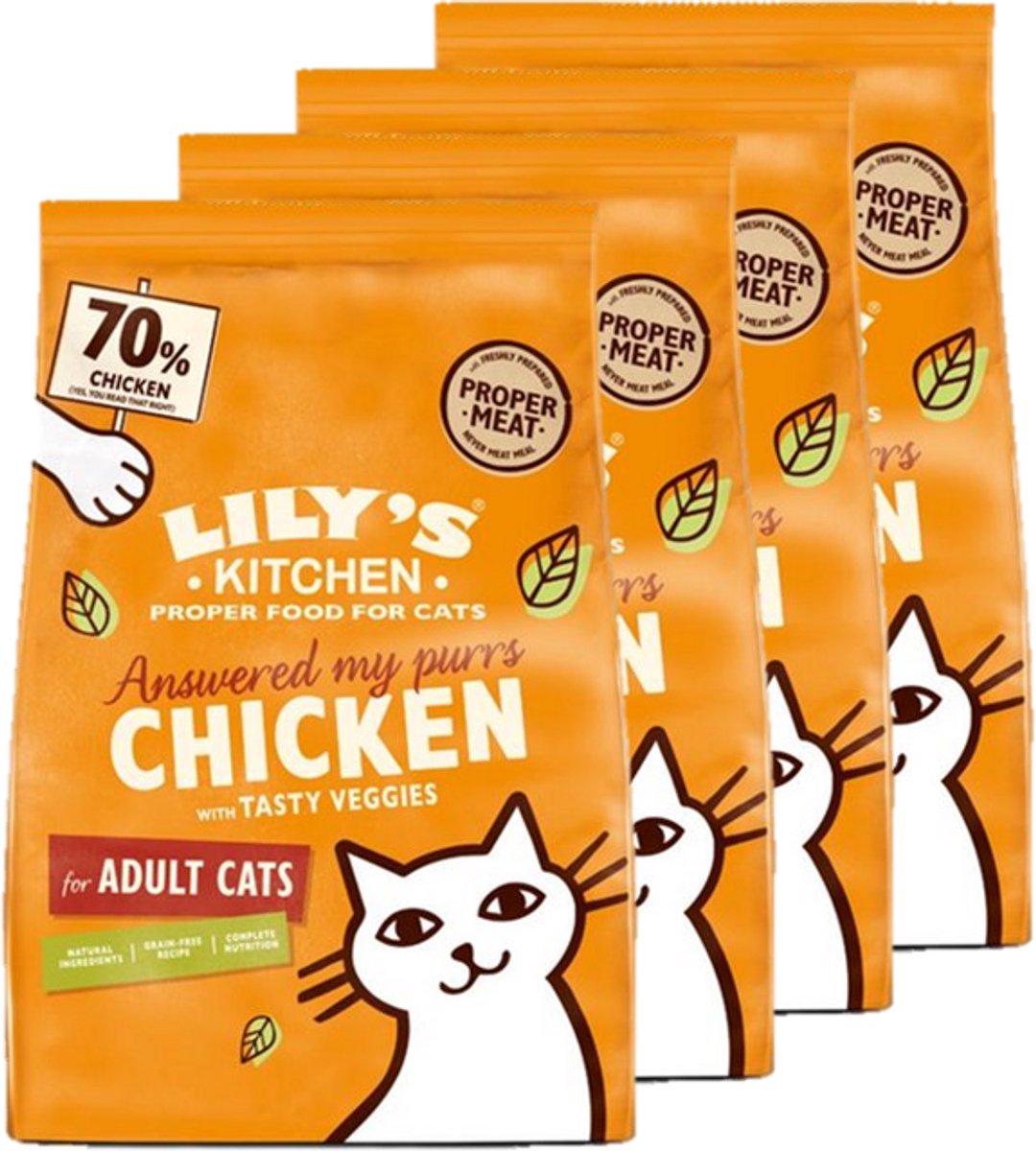 Lily's Kitchen - Kattenvoer - Droogvoer - Kip met Groenten - 4 x 800g