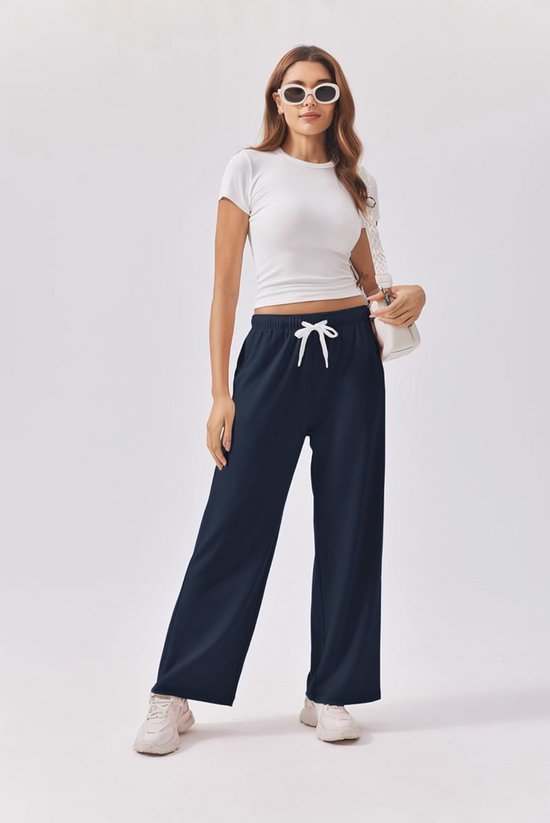 Dames Joggingbroek met Hoge Taille - Wijde Sportbroek en Yogabroek — afbeelding 5