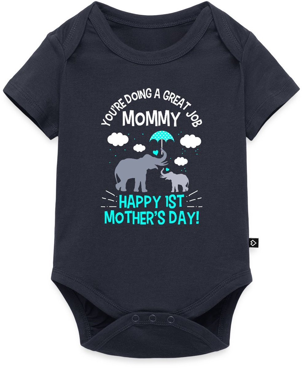 Eerste Moederdag | Jij Doet Het Geweldig Mama | Happy 1st Mothers Day Baby Rompertje Met Korte Mouwen