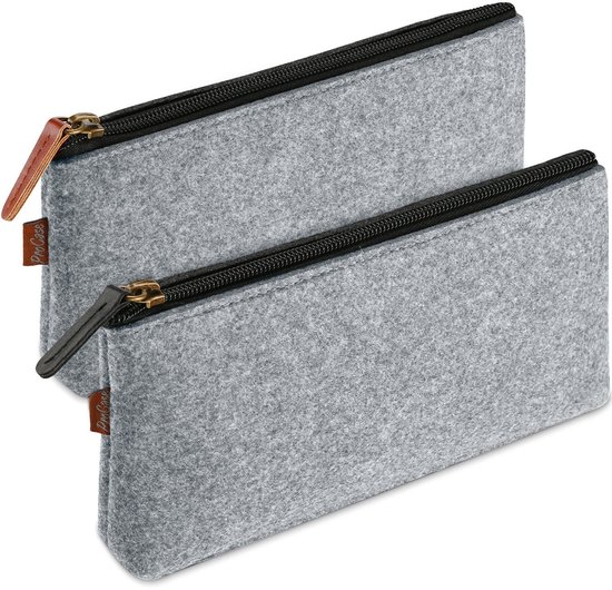 Étui feutré 2 pièces, étui enfant, cartable scolaire, étui à lunettes, sac de rangement pour pinceaux de maquillage, 22*9 cm