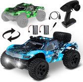 Overmax Hooligan - Bestuurbare Auto + Groen Auto Body- 4x4 wielaandrijving - 35km/h - All-Terrain - Schaal 1:10 - 40 minuten Speelplezier - Bereik tot 100 meter - 2 Oplaadbare Accu's - Race Offroad RC Auto Volwassenen & Kinderen
