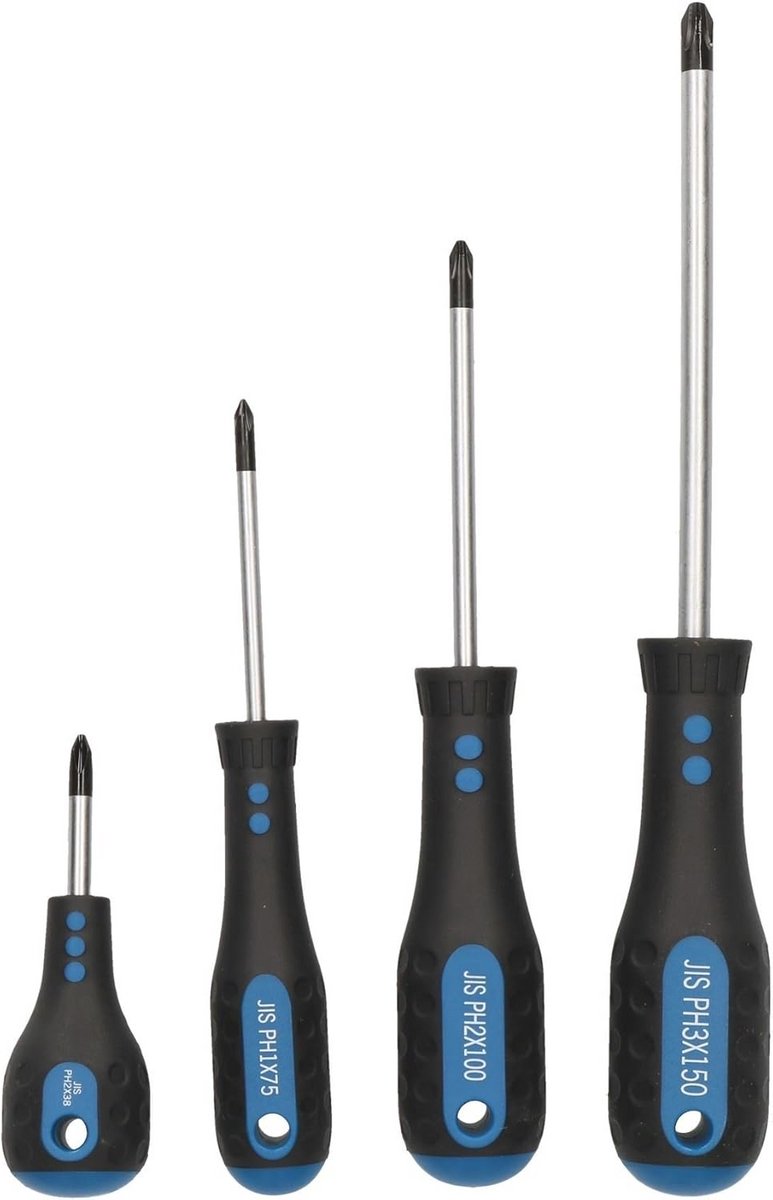 Schroevendraaier Set voor Japanse Standaard Schroeven - JIS PH1 PH2 PH3 - 4 Stuks