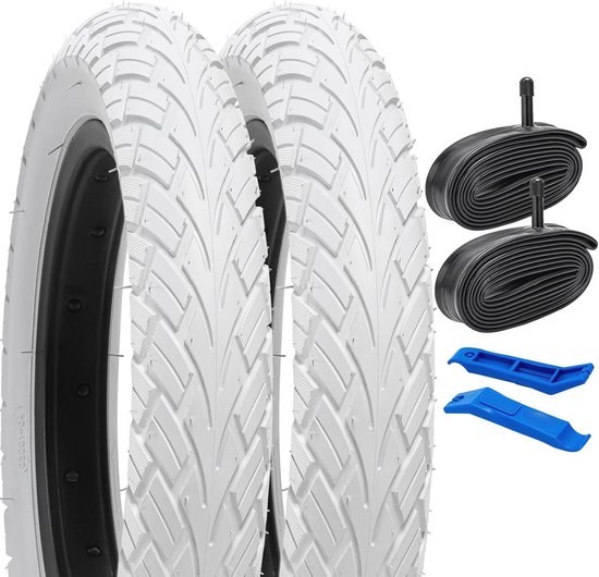 MEGHNA Set van 2 fietsbanden, 12/14/16/18/20/24/26 x 2,35 inch, premium dagelijks gebruik en MTB-banden voor kinderbalansfiets, BMX, mountainbike