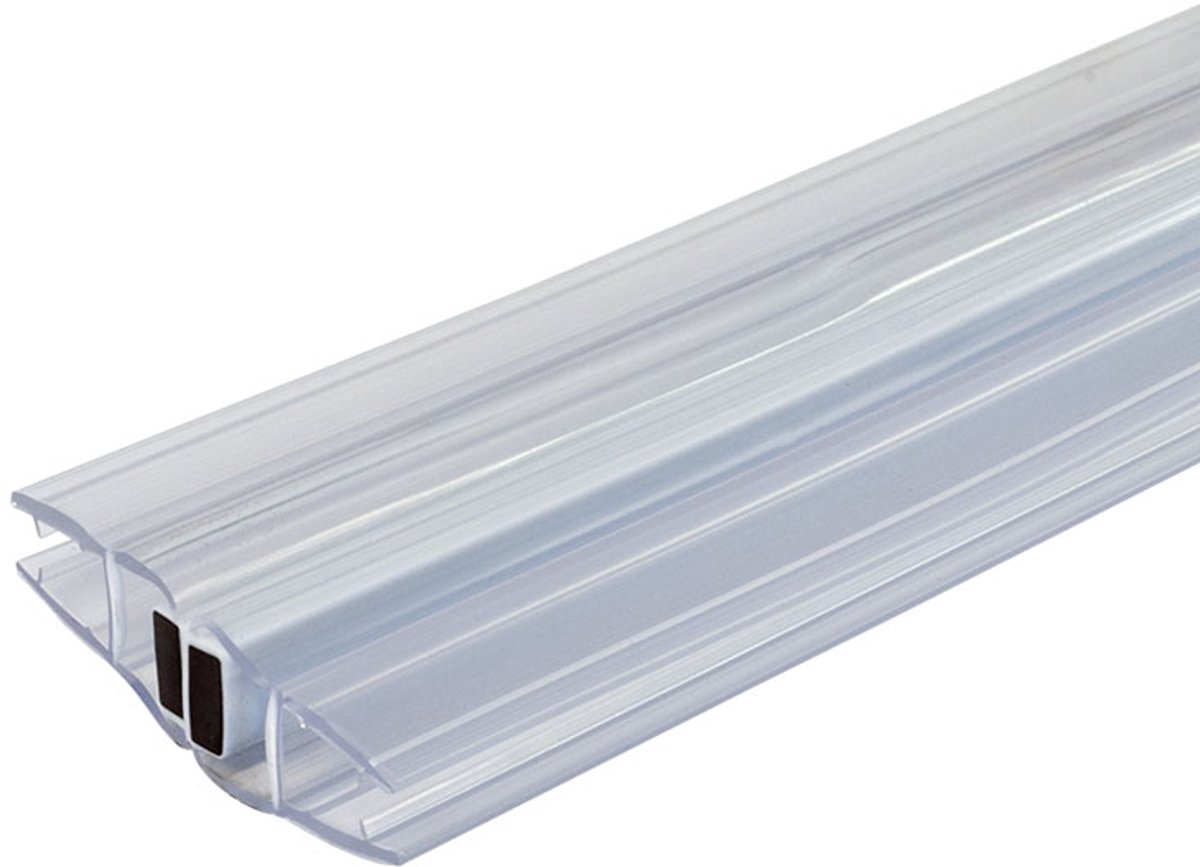 Magneetstrip voor douchedeur in lijn dubbelwerkend (Voor 5mm & 6mm glasdikte)