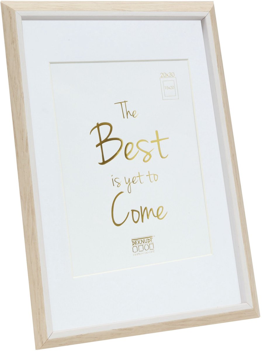 Deknudt Frames fotolijst S46WG3 P1 - lichte houtkleur/wit - 15x20 / 20x30 cm naturel