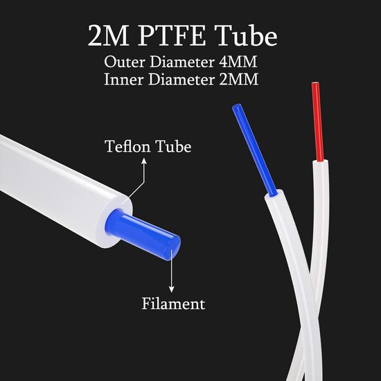 SIQUK 5 stuks PTFE teflon buizen (1 meter) met 10 stuks PC4-M6 snelkoppeling en 10 stuks PC4-M10 rechte pneumatische koppeling voor het verbinden van 3D-printers met 1,75 mm filament