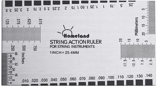 String Styroball Ruler Stainless Steel String Action Ruler - Guitar Setup Gauge - Luthier ...