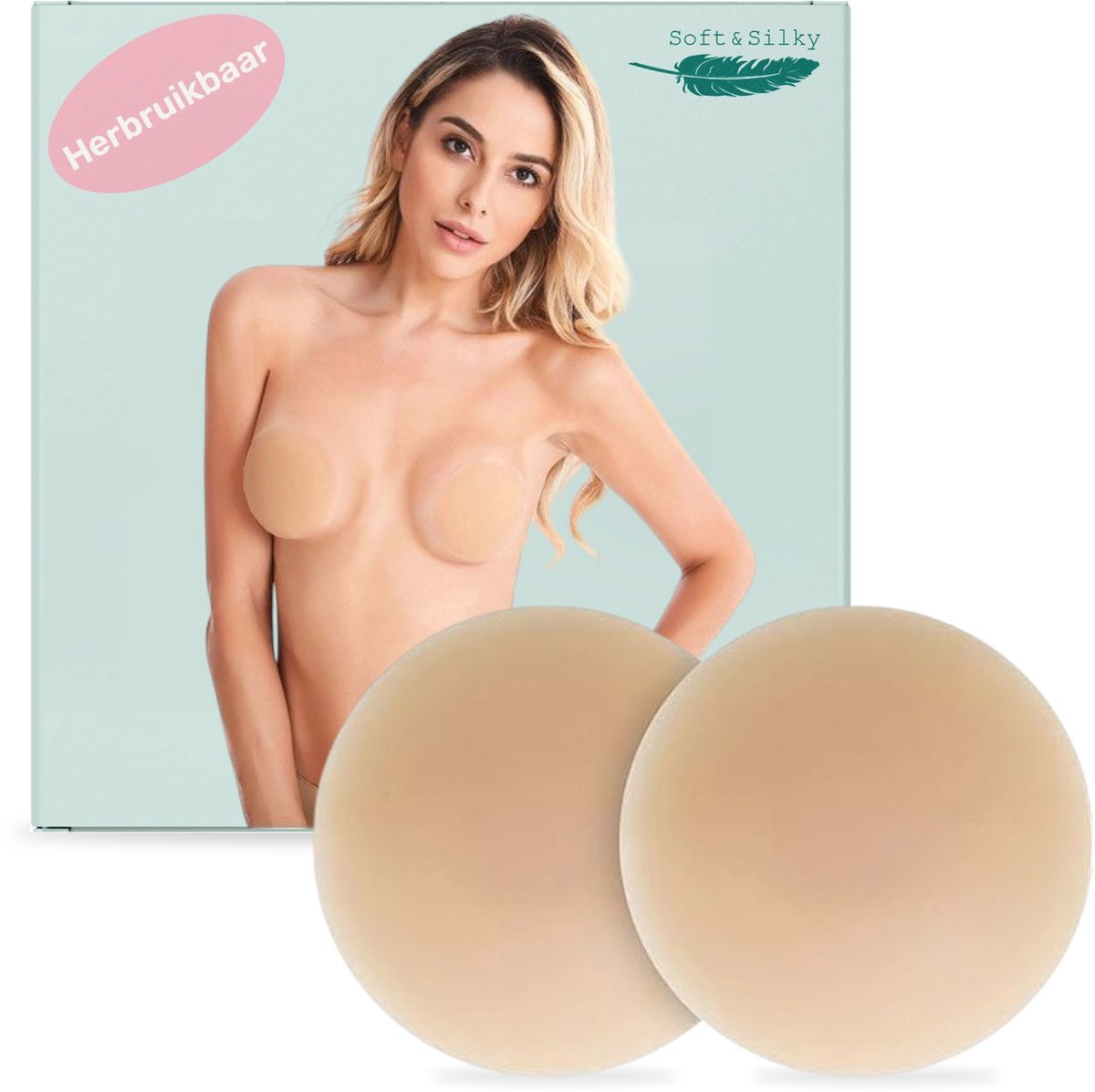 Soft & Silky - Nipple covers - 2 Stuks - Herbruikbaar - Siliconen - Zelfklevend - Boob tape - Tepelplakkers - Tepelstickers