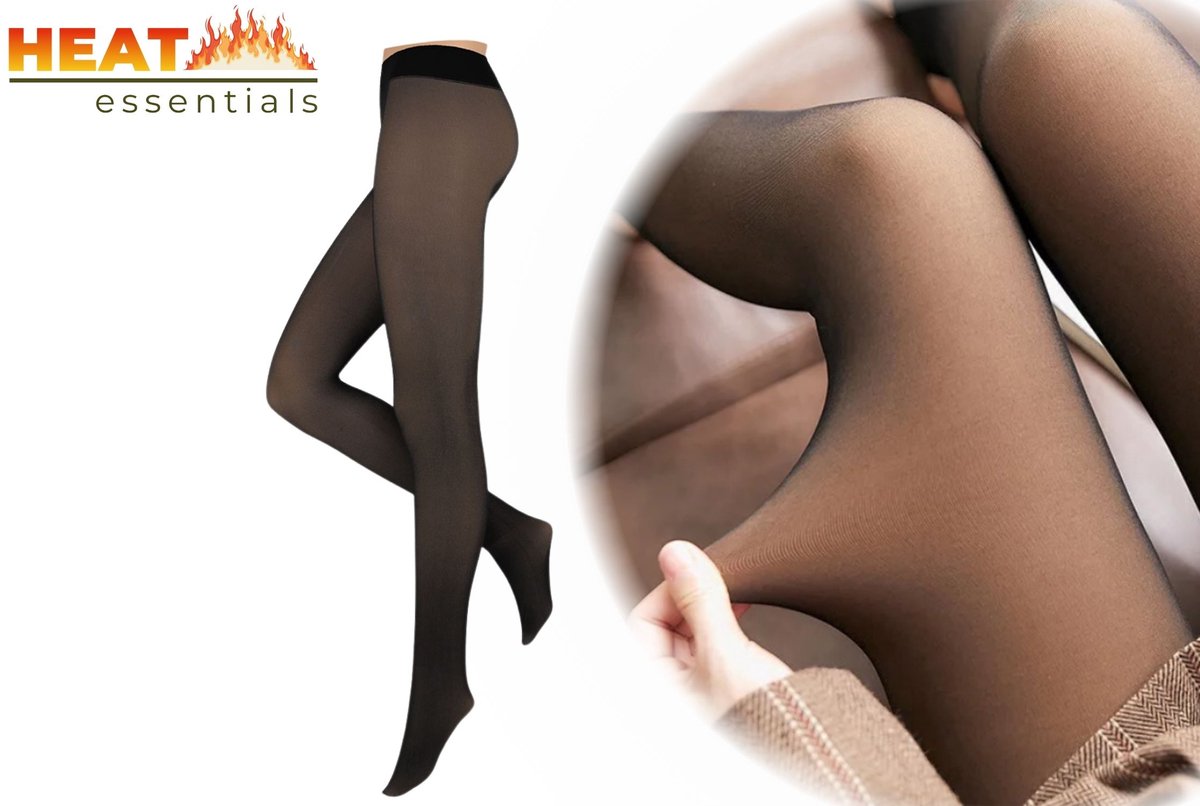 Heat Essentials - Fleece Panty - Zwart Nude - Maat XXXL - Thermo Panty beige - Anti ladder - Fleece Legging Dames