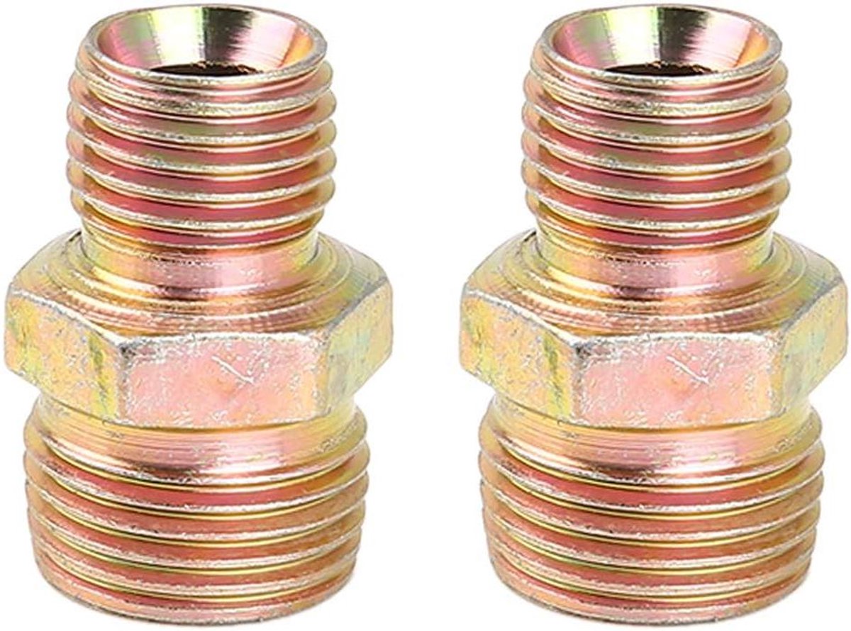 E-Ambar - Auto-adapter voor rechte luchtpijpschroefverbinding - Set van 2 - M14 x 1,5 mm naar M18 x 1,5 mm.