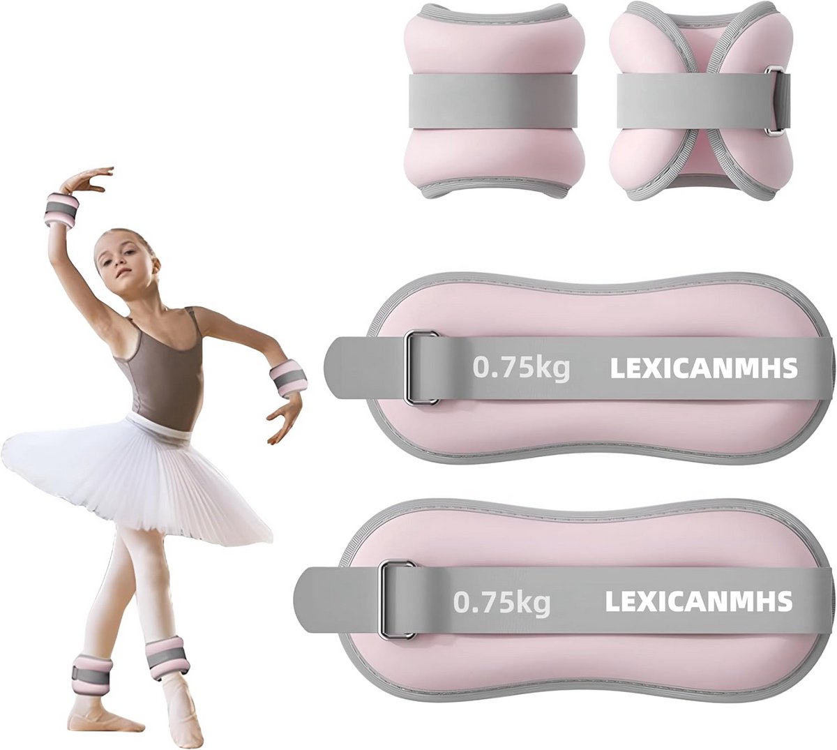 Gewichtsmanchetten 2 Stuks - Voet- en Polsgewichten voor Beginners en Kinderen - Ideaal voor Dansen, Beweging, Lopen en Joggen