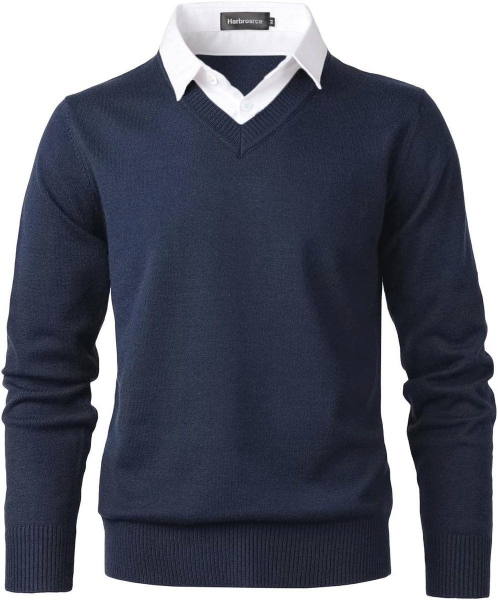 V-hals Sweater voor Heren met Lange Mouwen - Casual en Zakelijk