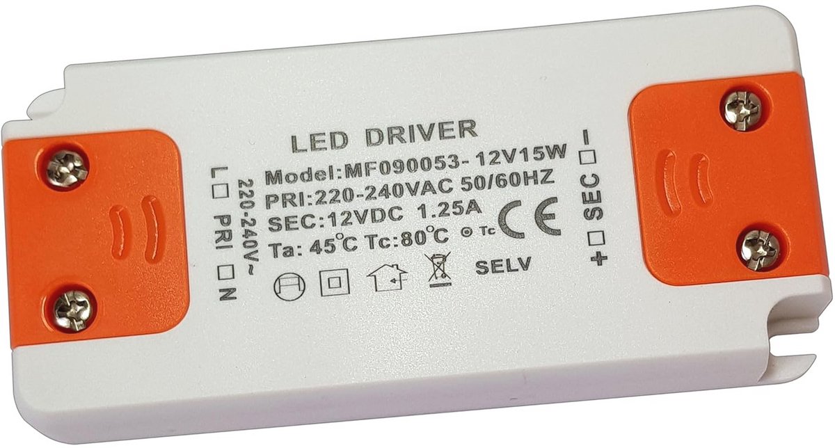 LED transformator 12V DC 15 Watt