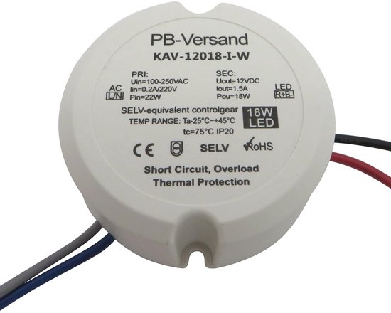 LED transformator 30 Watt 12V DC ronde cirkel lamp transformator voeding driver voorschakelapparaat