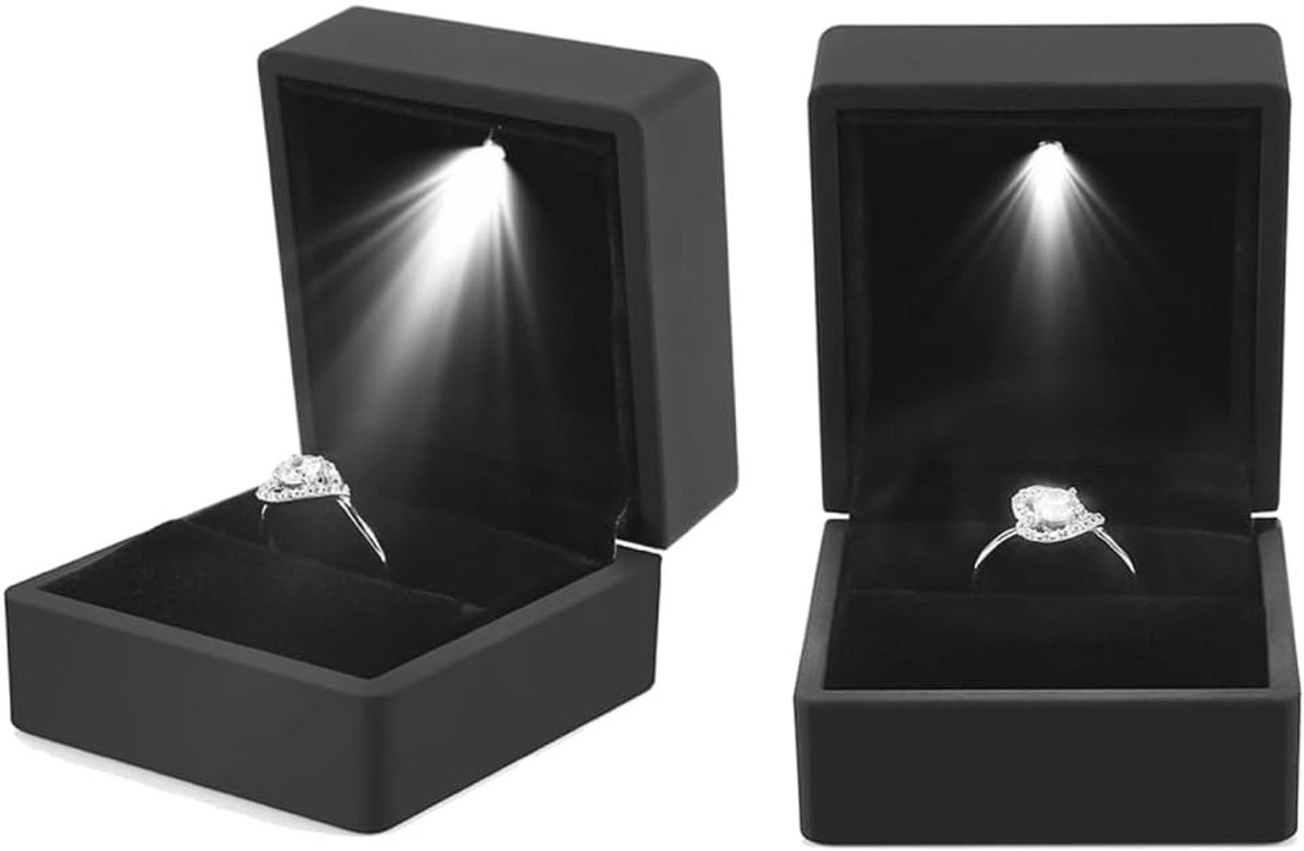 Verlichte Ringdoos met LED voor Huwelijksaanzoek - Romantische Ringdoos voor Verlovingen
