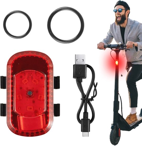 Riloer USB-oplaadbaar LED-fietsachterlicht – 26 SMD-lampjes, 2000 Meter Zichtbaar, Waterdicht En 250° Kijkhoek (rood)
