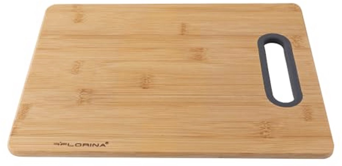 Bamboe Snijplank 40 x 29 cm - Antibacteriële Keukenplank met Siliconen Handvat