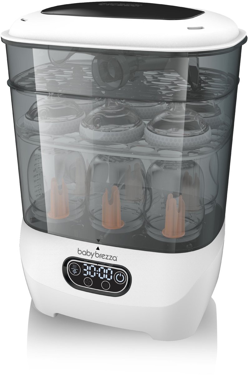 Baby Brezza Sterilizer Dryer Advanced – 2-in-1 Flessen Sterilisator & Droger – Voor 8 Babyflessen - Wit
